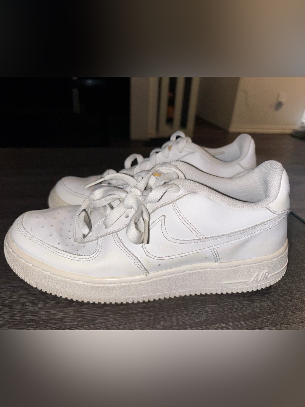 White Nike Air Force 1s- youth size 7
